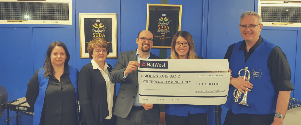 Johnstone Band Charity Donation