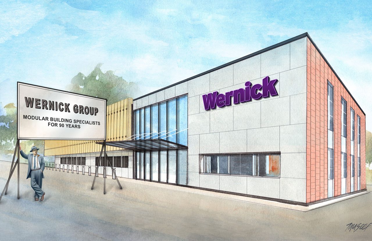 Historic Illustration of Wernick Group Head Office
