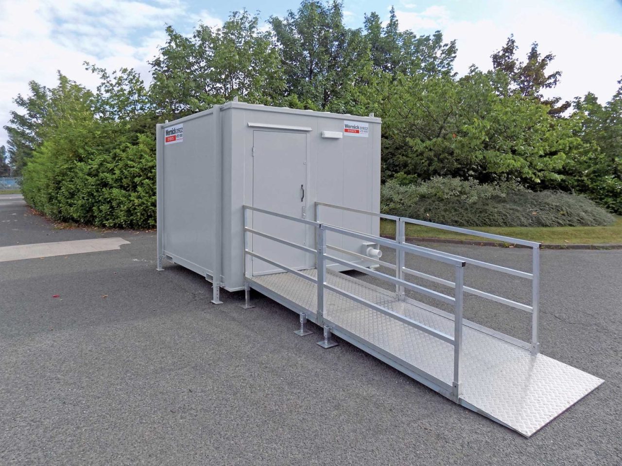 Wernick Events disabled shower toilet with ramp