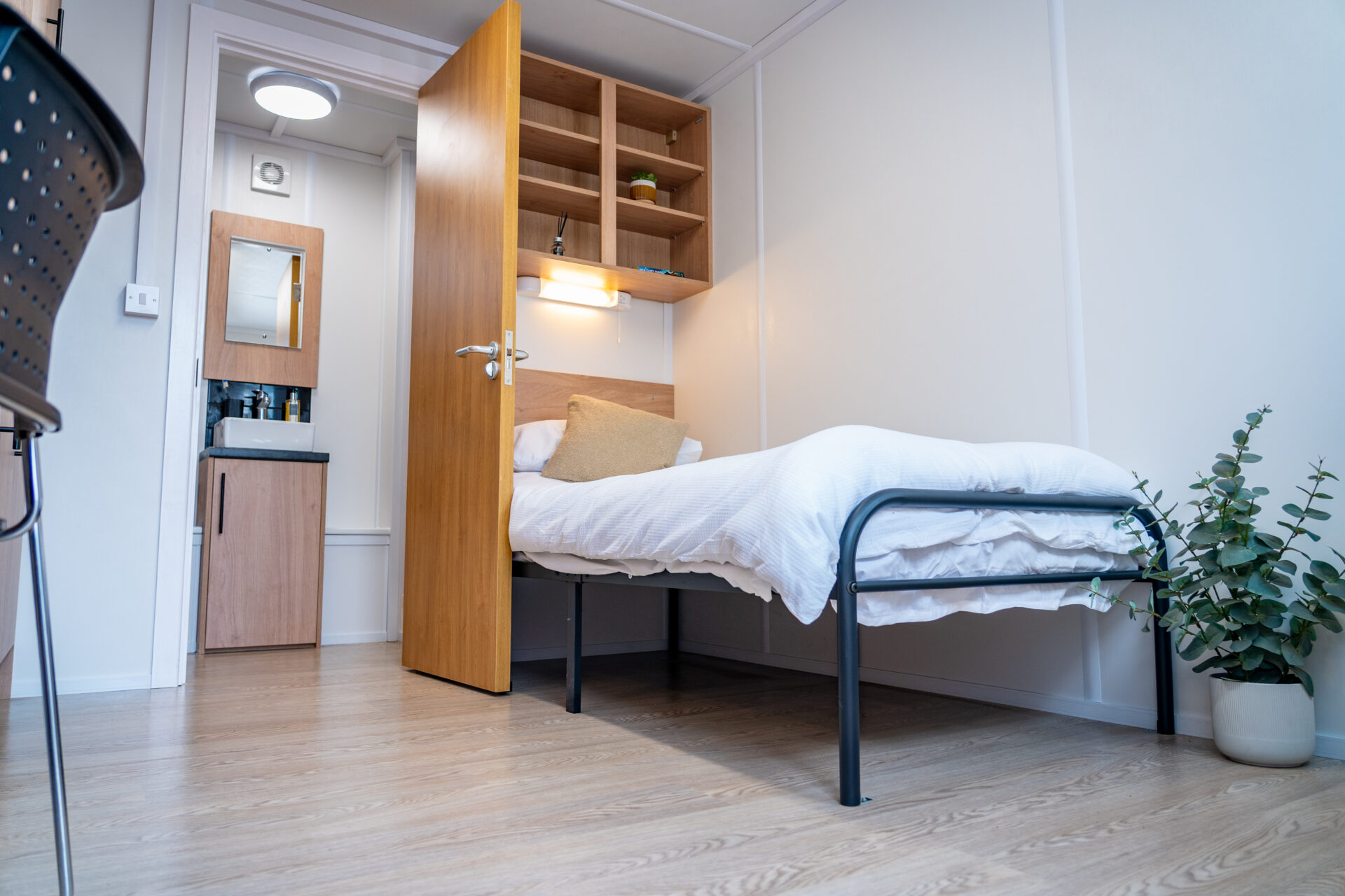 Low view of the bed inside Wernick AVDanzer sleeper unit