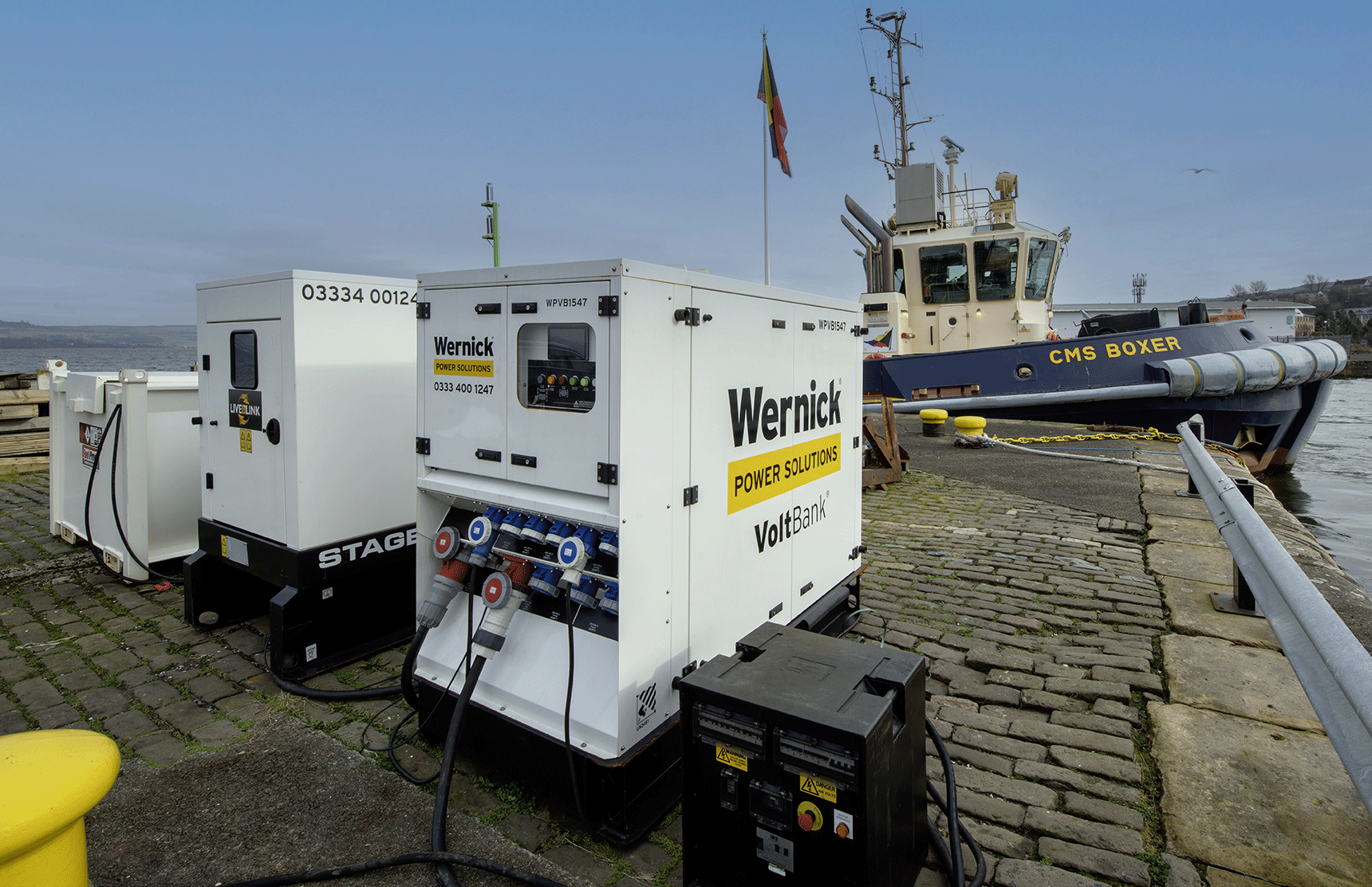 Wernick Power Solutions battery storage unit and generator