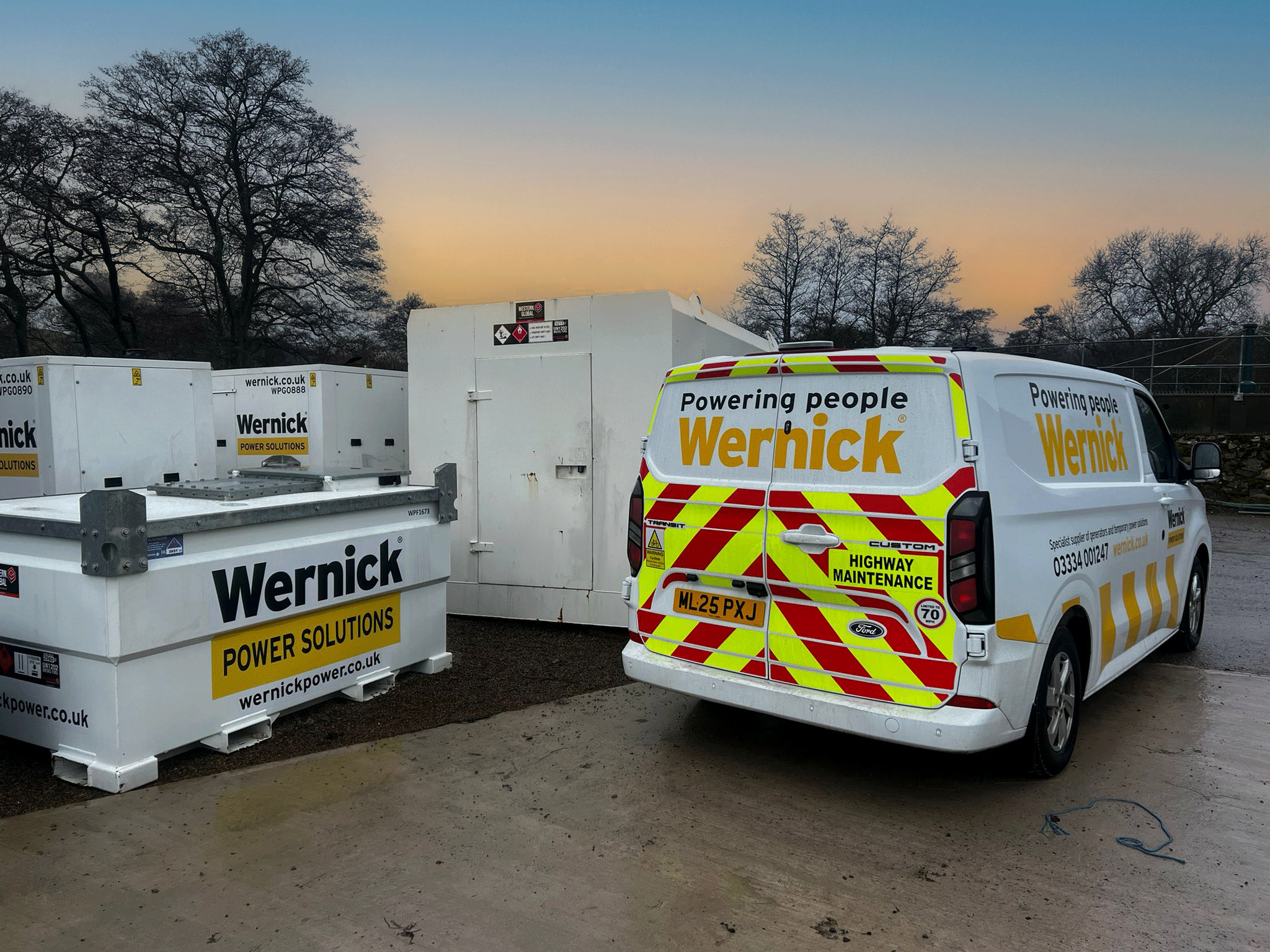 Wernick Power Solutions generator hire at Allendale Sewage Treatment Works