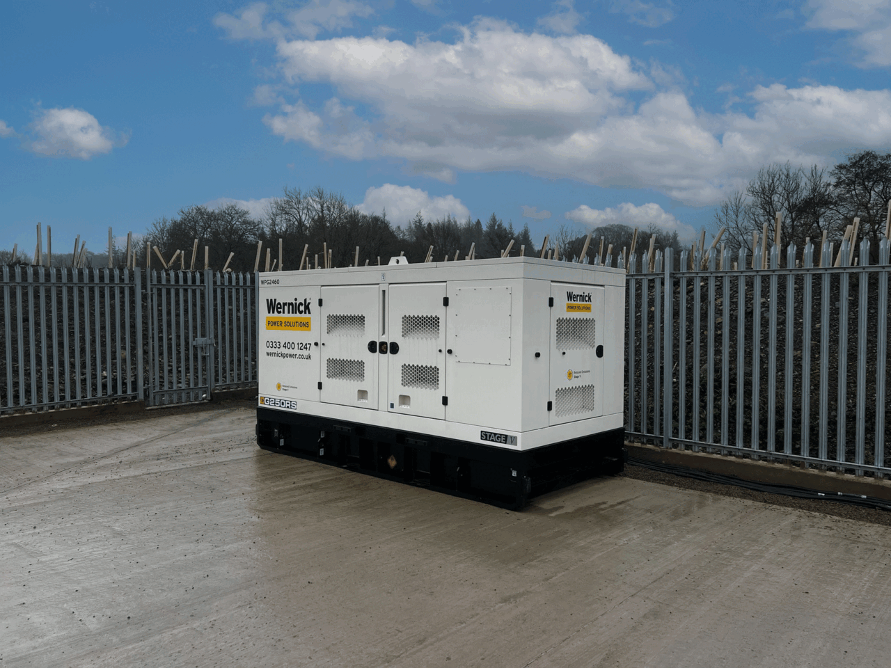 Wernick Power Solutions generator at Allendale Sewage Treatment Works