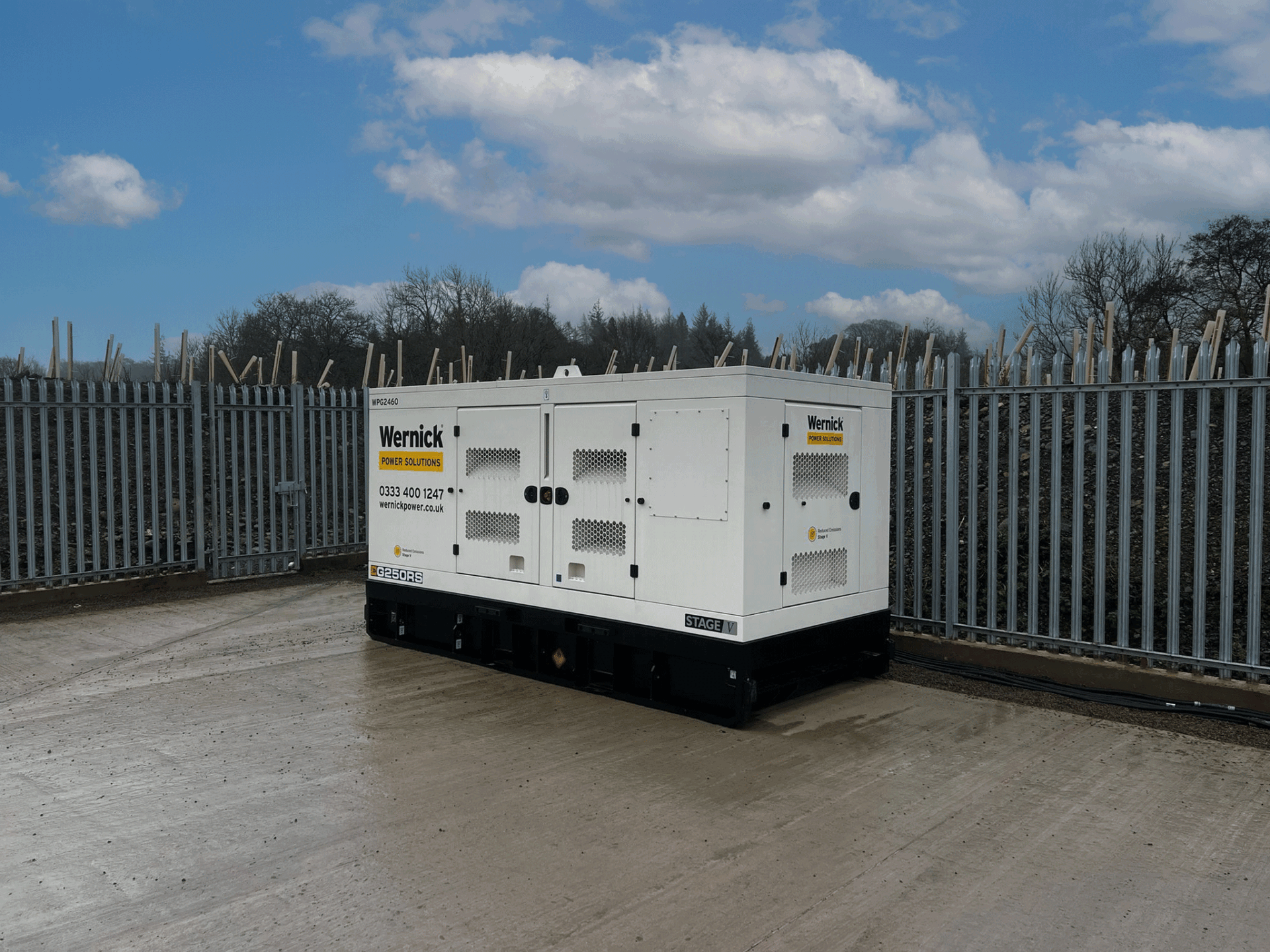 Wernick Power Solutions generator hire at Allendale Sewage Treatment Works