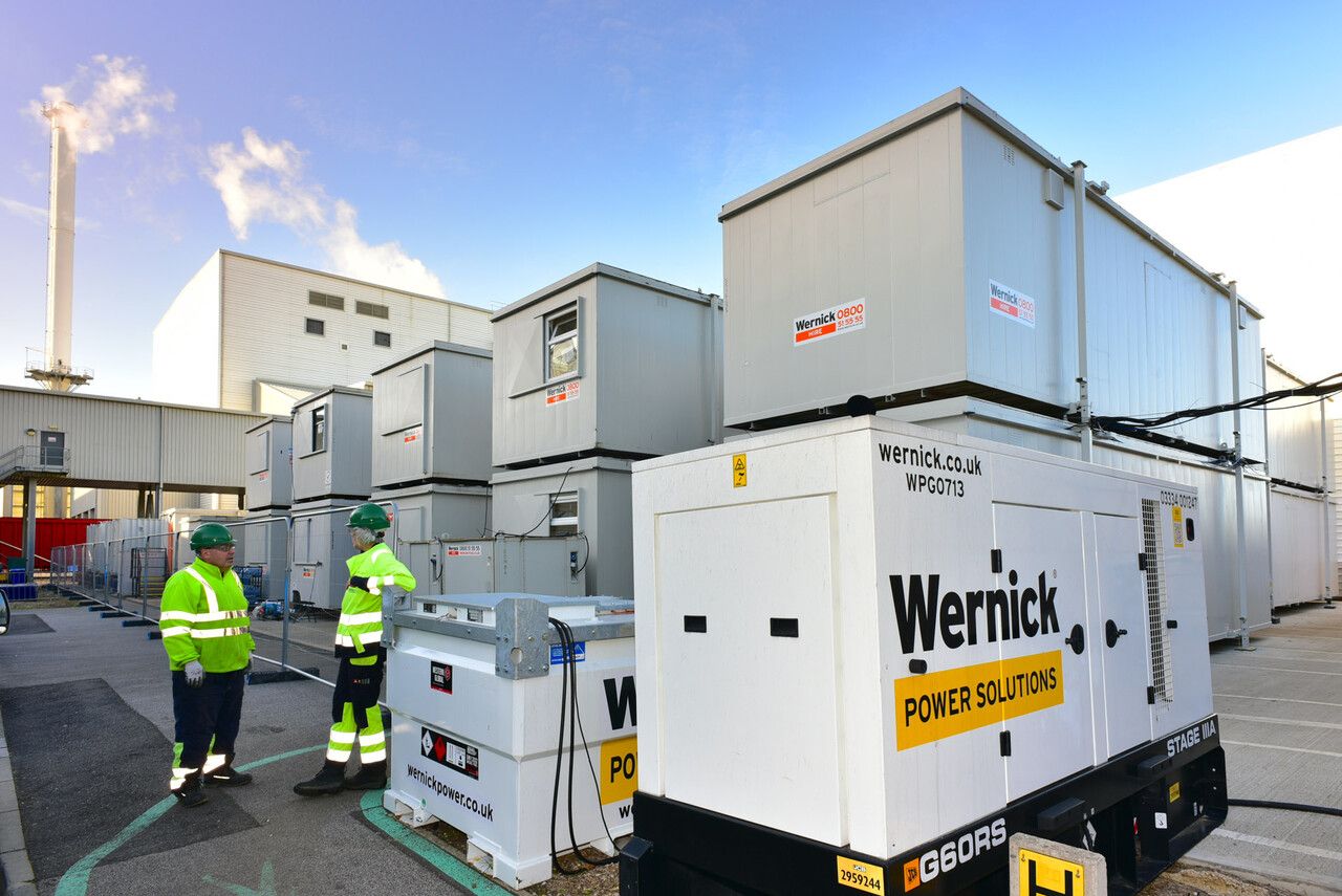 Wernick Power Solutions generator and Wernick Hire cabins