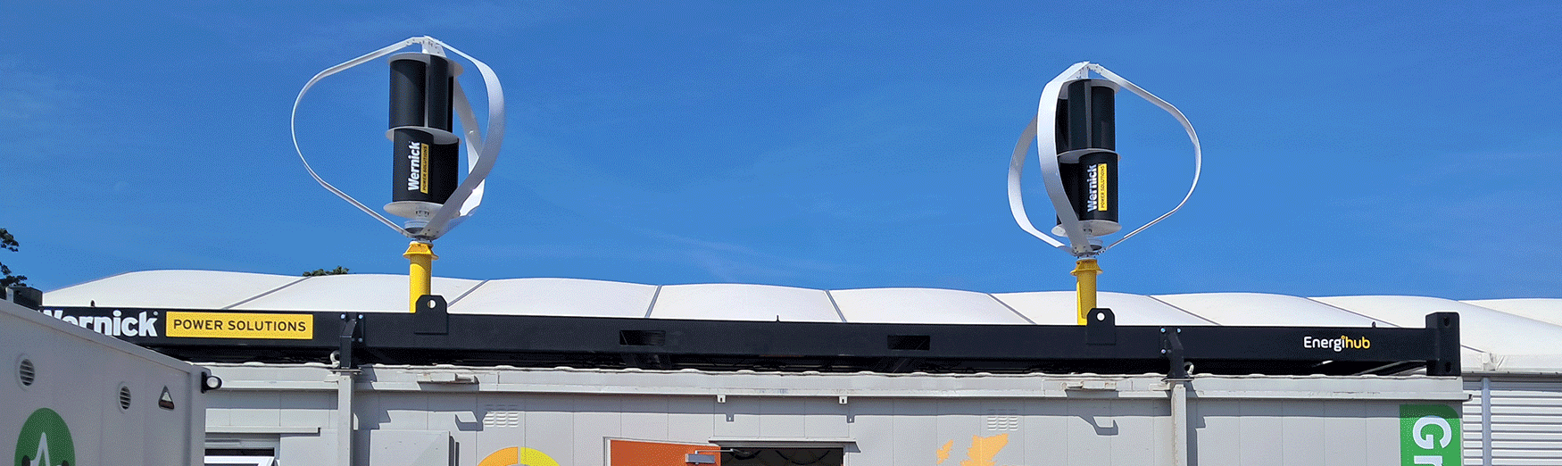 Wernick Power Solutions SolarFrame, SolarFrame Plus, battery storage unit at generator at Rail Live exhibition