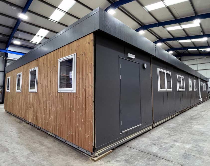 Image of a refurbished modular building in the factory