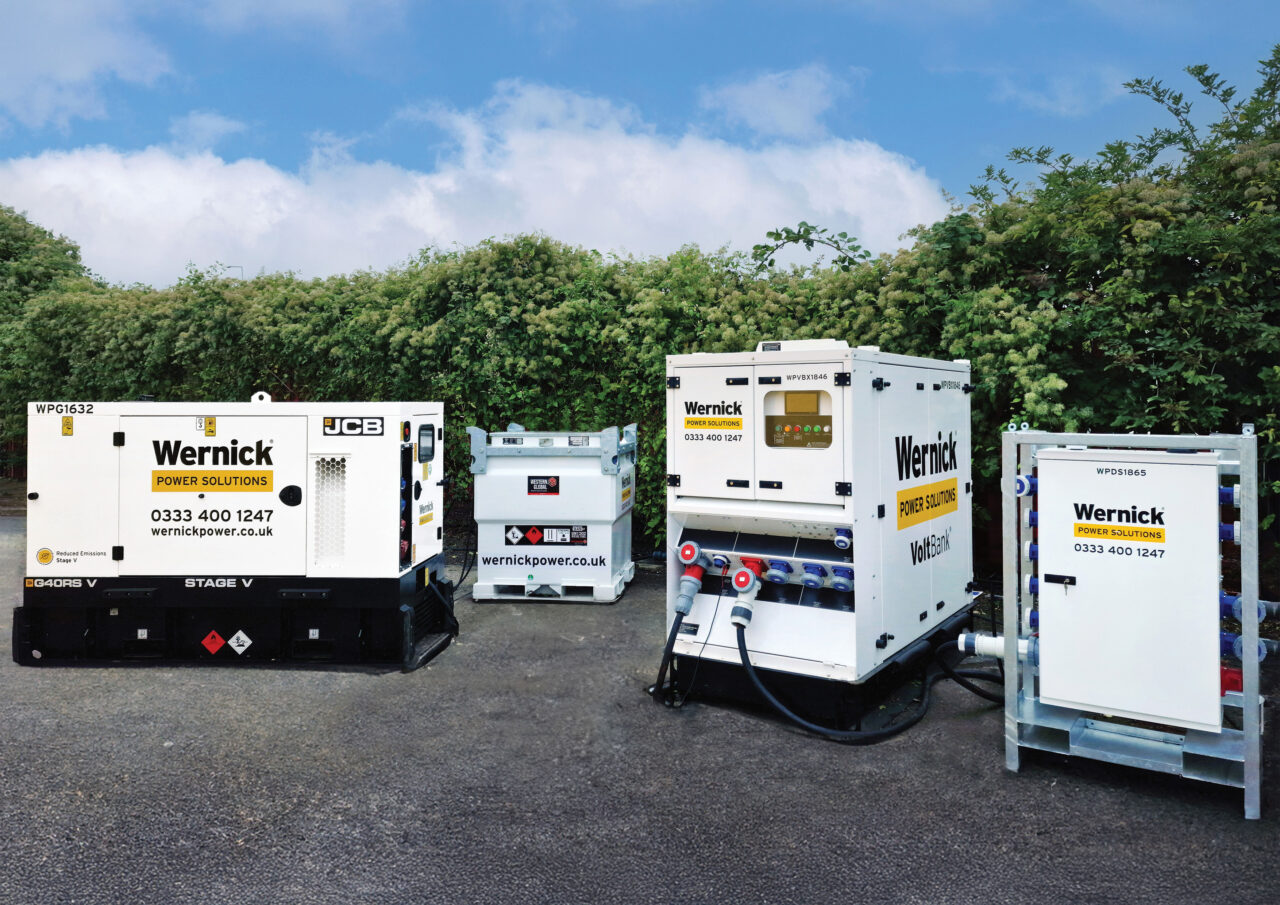 Wernick Power Solutions generator, battery storage unit, fuel tanks and HEMSboard at depot