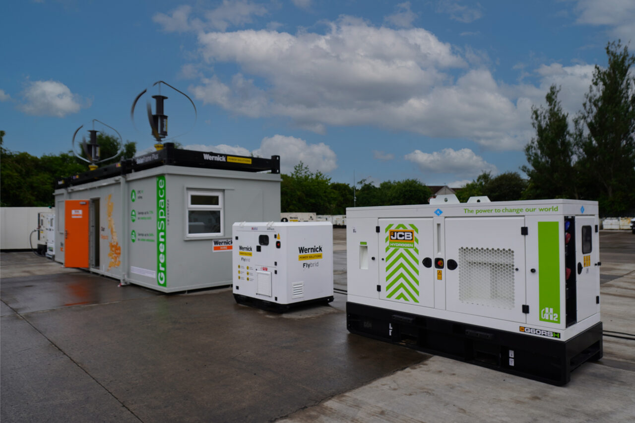 Hydrogen generator, voltbank battery storage unit and solarframe plus at Wernick Power Solutions Glasgow Open Day
