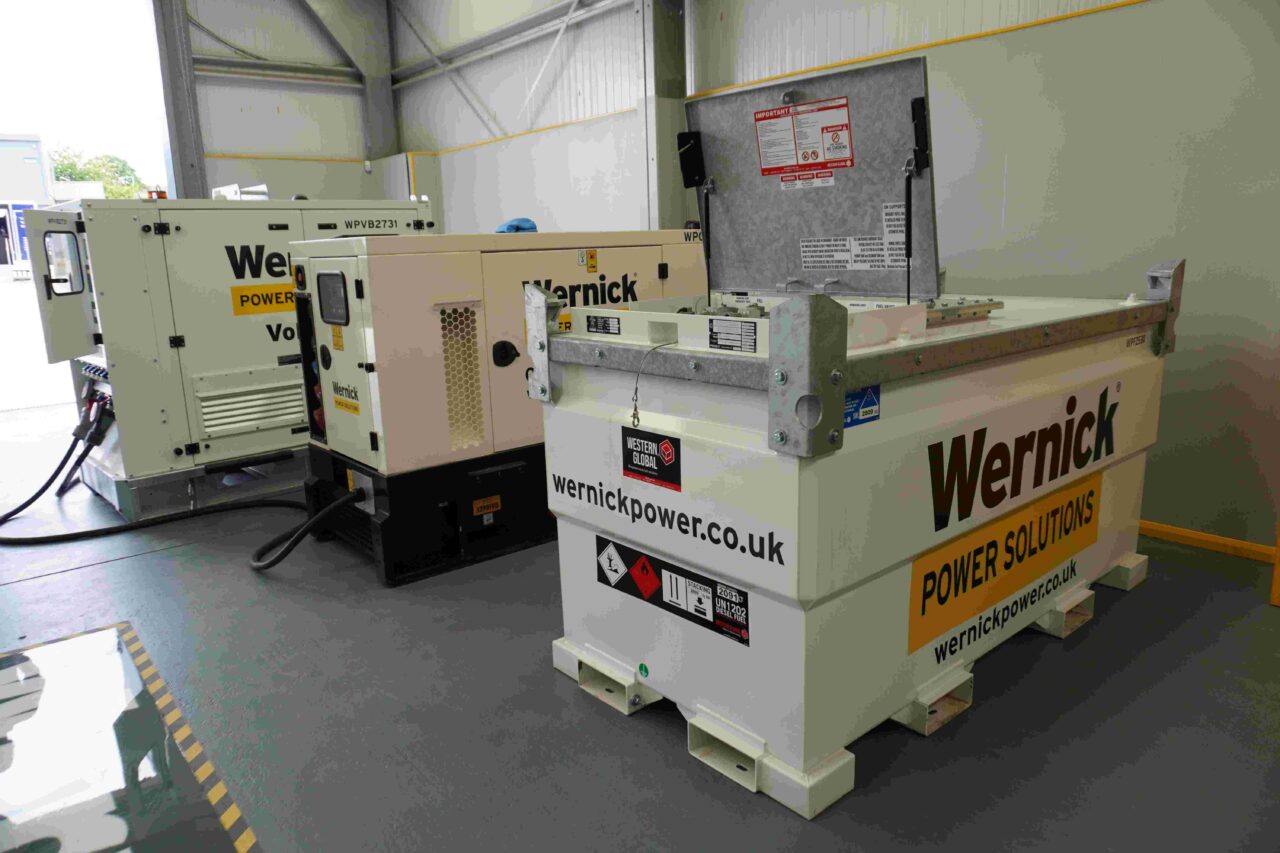 Wernick Power Solutions fuel tank, generator and Voltbank battery storage unit