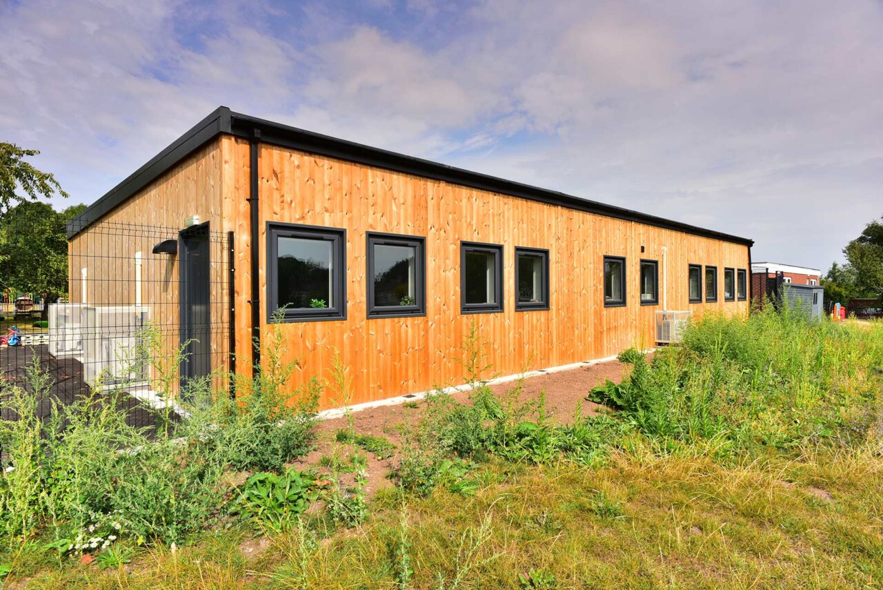 image of a refurbished classroom building for school